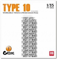 PF-002 JGSDF Tape 10 Tank Cement-free Workable Track (With out Rubber) 1/35