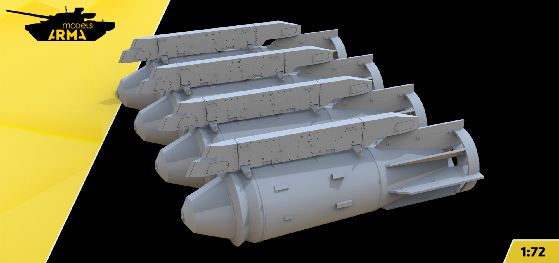 AM72506 Набор ФАБ-3000 для Т-4 «Сотка»  4шт Arma Models