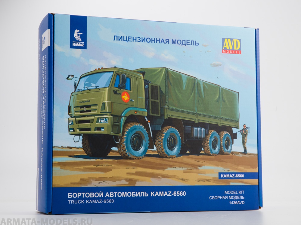 1436AVD Сборная модель КАМАЗ-6560 бортовой AVD Models