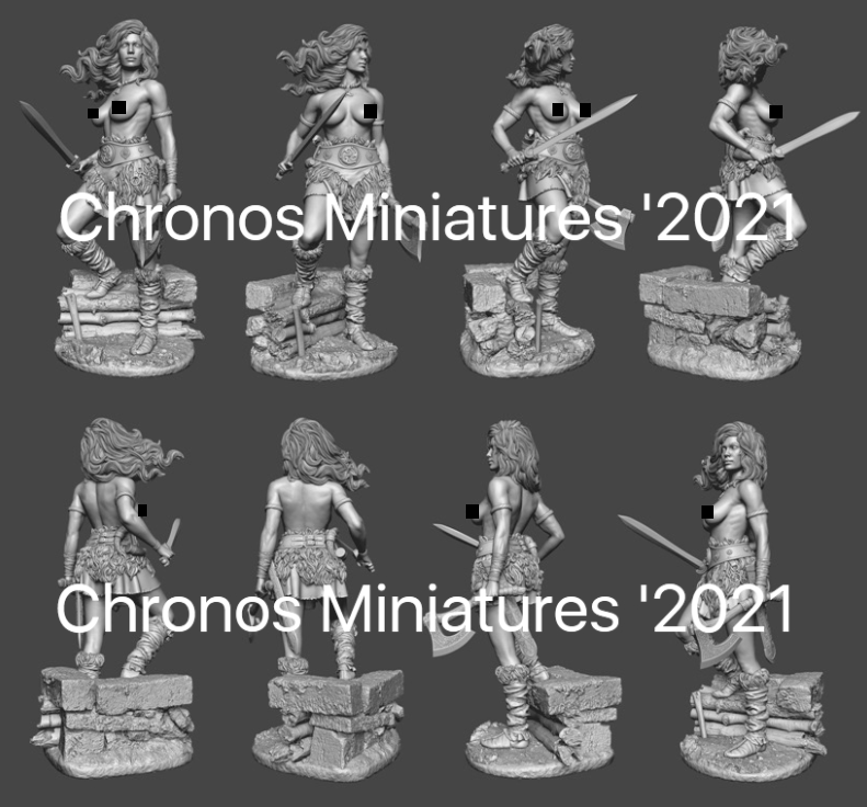 CHM-54249. Миры Фэнтези: Кельтская женщина-воин. 54 мм. Материал - смола. Chronos Miniatures