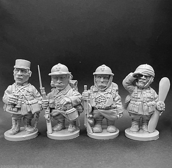 CHM-50.11. WW1: Французская армия №1. В комплекте 4 фигуры. Материал - смола.