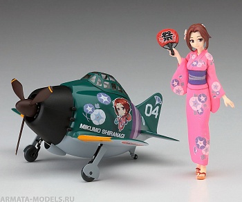52183  Модель самолета с фигуркой девушки  Egg Girls Collection №4 w/А6М Zero  (HASEGAWA)