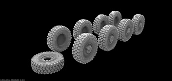 AM3574 Высокодетализированные колеса под нагрузкой + запасное колесо для Панцирь С-1, 1/35