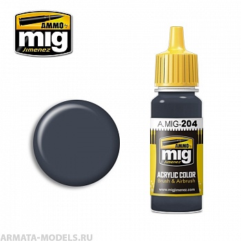 AMIG0204 Ammo Mig Акриловая краска FS 36118 MEDIUM GUNSHIP GRAY 17 мл