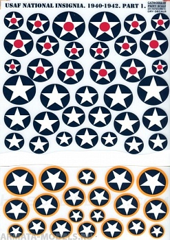 PS0002-48 Декаль Опознавательные знаки ВВС США 1940-42 гг