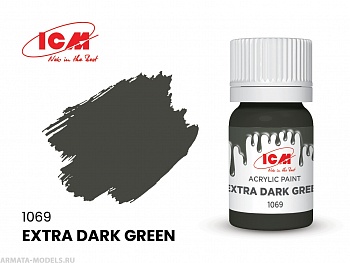 C1069 Краска для творчества, 12 мл, цвет Экстра темно-зеленый(Extra Dark Green)