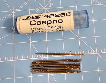42265J Мини-сверло, диаметр   0,8 мм, HSS 4241, титановое покрытие, 10 шт./уп.