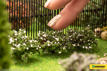 011kr010 Цветущие белые кусты для макетов. Набор 3 шт.