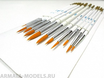 3692 Набор кистей из синтетического волоса, 12 шт. (№ 0000, 000, 00,0, 1, 2, 3, 4, 5, 6, 7, 8)