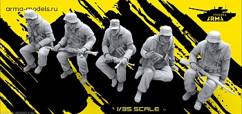AM35702 Набор фигур немецкий танковый десант (5 шт)